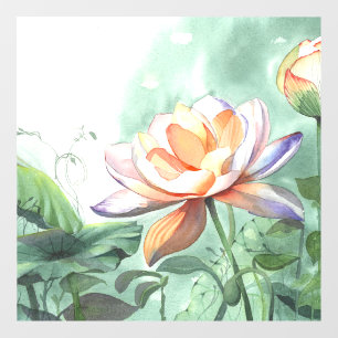 Autocollant Pour Fenêtre Impression sur toile de lotus à l'aquarelle