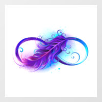 Infinité avec plumes violettes