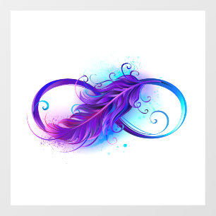 Autocollant Pour Fenêtre Infinité avec plumes violettes
