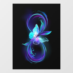 Autocollant Pour Fenêtre Infinité brillante avec papillon magique