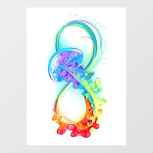 Autocollant Pour Fenêtre Infinity avec Rainbow Jellyfish