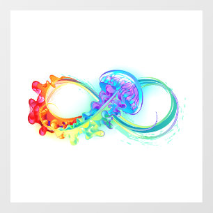 Autocollant Pour Fenêtre Infinity avec Rainbow Jellyfish