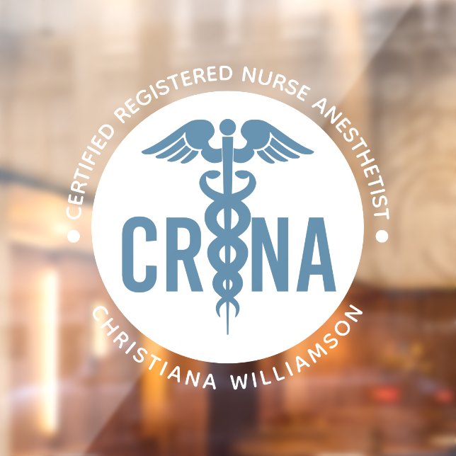 Autocollant Pour Fenêtre Infirmière anesthésiste certifiée CRNA personnalis (Feuille 2)