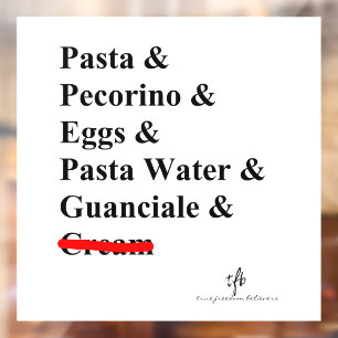 Autocollant Pour Fenêtre Ingrédients Pasta Carbonara
