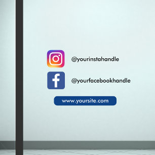 Autocollant Pour Fenêtre Instagram Facebook & Site Web Réseaux Sociaux Simp