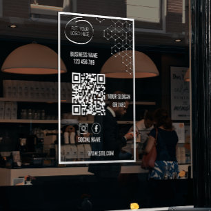 Autocollant Pour Fenêtre Instagram Suivez-Nous Qr Code Moderne Transparent