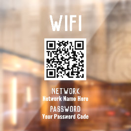 Autocollant Pour Fenêtre Instructions WiFi avec code QR