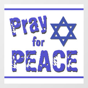 Autocollant Pour Fenêtre Israël Priez pour la paix Grunge Police