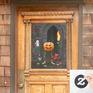 Autocollant Pour Fenêtre Jack O'lantern fait la tournée des friandises