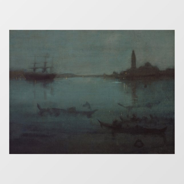Autocollant Pour Fenêtre James Whistler - Nocturne : La lagune, Venise (Feuille)