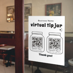 Autocollant Pour Fenêtre Jar de conseil virtuel avec 2 code QR