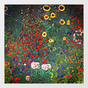 Autocollant Pour Fenêtre Jardin aux fleurs Gustav Klimt