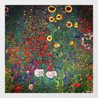 Autocollant Pour Fenêtre Jardin aux fleurs Gustav Klimt