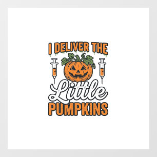 Autocollant Pour Fenêtre Je livre les petits citrouilles Halloween Infirmiè