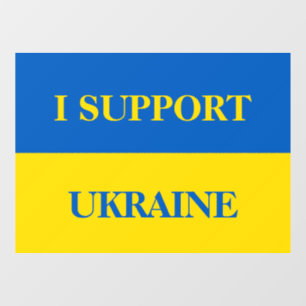 Autocollant Pour Fenêtre Je soutiens l'Ukraine. Drapeau ukrainien. Autocoll