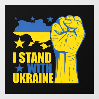 Autocollant Pour Fenêtre Je suis avec l'Ukraine. Soutenez l'Ukraine.