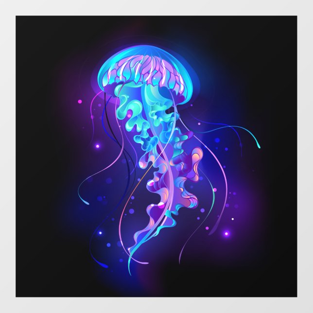 Autocollant Pour Fenêtre Jellyfish éclatante couleur (Feuille)