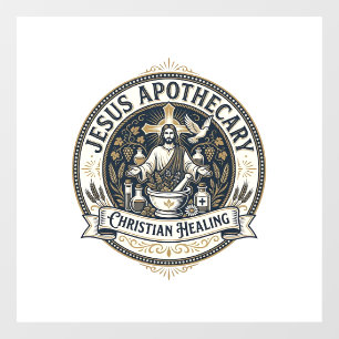 Autocollant Pour Fenêtre Jésus Apothicaire Guérison chrétienne Jésus Apothi