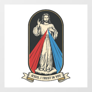 Autocollant Pour Fenêtre Jésus de la Miséricorde Divine Vintage
