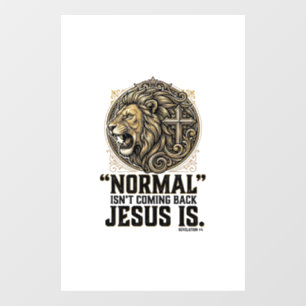 Autocollant Pour Fenêtre Jésus Revient Croix Lion Chemise Chrétienne