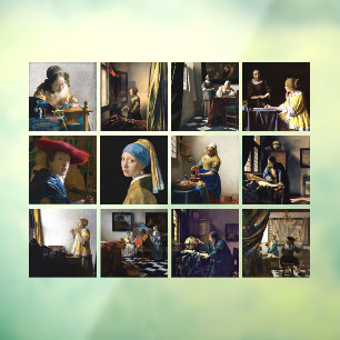 Autocollant Pour Fenêtre Johannes Vermeer - Grille des chefs-d'oeuvre