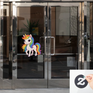 Autocollant Pour Fenêtre Joli licorne arc-en-ciel coloré