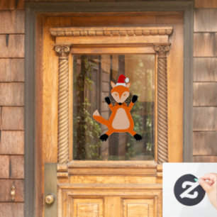 Autocollant Pour Fenêtre Joli renard de Noël