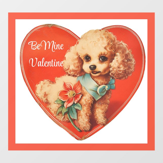 Autocollant Pour Fenêtre Joli Valentine Chiot Fenêtre Classer (Feuille)