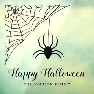 Autocollant Pour Fenêtre Jolie Araignée Noire Joyeux Halloween