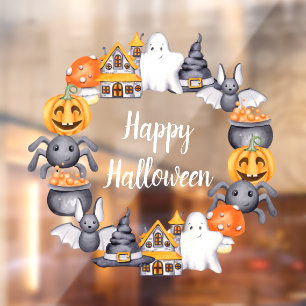 Autocollant Pour Fenêtre Jolie Illustration Effrayante Joyeux Halloween