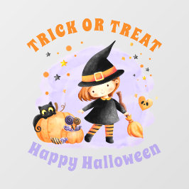 Autocollant Pour Fenêtre Jolie sorcière Halloween