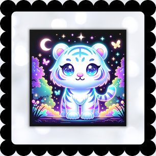 Autocollant Pour Fenêtre Jote Kids Holographique Tigre Blanc  