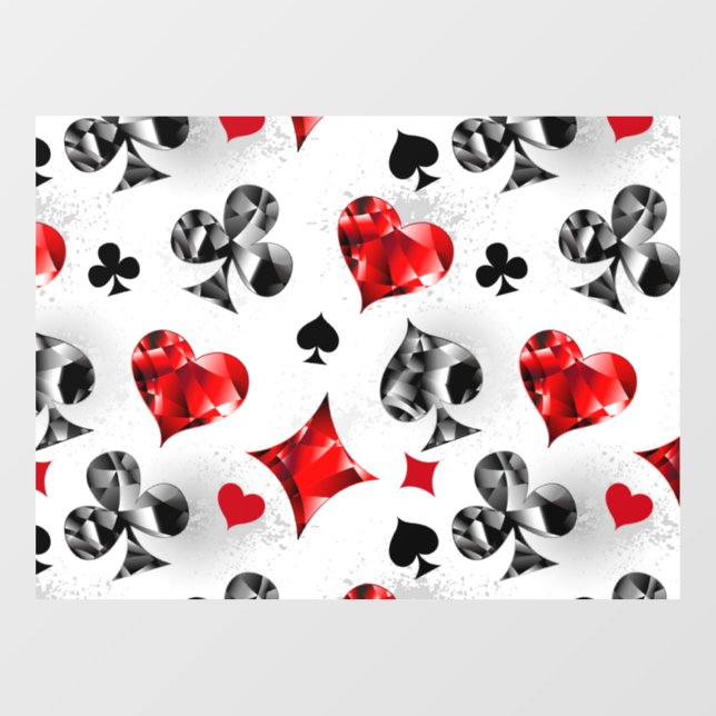 Autocollant Pour Fenêtre Joueur de poker Joueur de cartes de jouer costumes (Feuille)