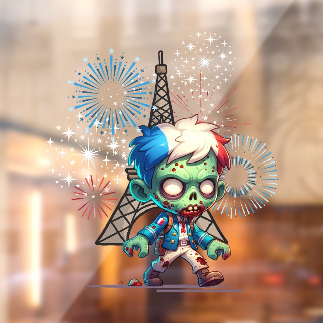 Autocollant Pour Fenêtre Jour de la Bastille de Zombie (Feuille 2)