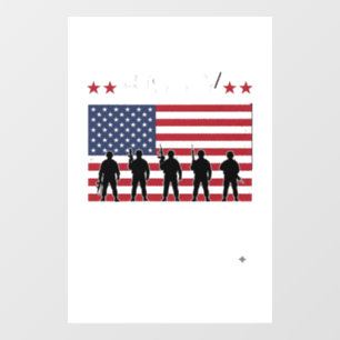 Autocollant Pour Fenêtre Joyeuse fête des vétérans Drapeau Silhouette Vecto