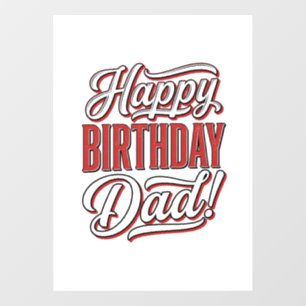 Autocollant Pour Fenêtre Joyeux Anniversaire Papa Conception de Chemise de 