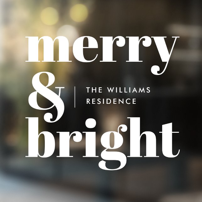 Autocollant Pour Fenêtre Joyeux et lumineux minimaliste tendance Noël blanc (Créateur téléchargé)