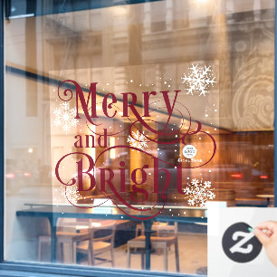 Autocollant Pour Fenêtre Joyeux et lumineux, or élégant Café de Noël Vent