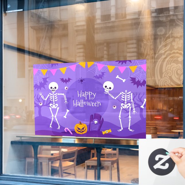 Autocollant Pour Fenêtre Joyeux Halloween (Fenêtre de café)