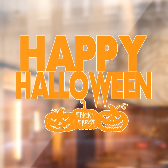Autocollant Pour Fenêtre Joyeux Halloween Citrouilles Modernes (Feuille 2)