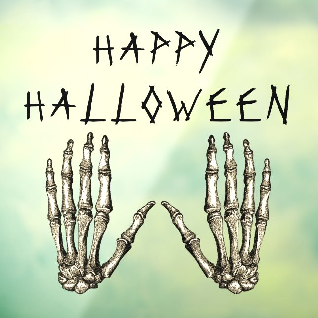 Autocollant Pour Fenêtre Joyeux Halloween Mains de Squelette (Feuille 3)