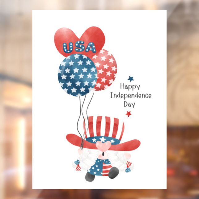 Autocollant Pour Fenêtre Joyeux Jour de l'Indépendance (Feuille 2)