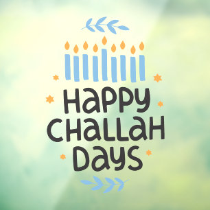 Autocollant Pour Fenêtre Joyeux Jours de Challah Menorah