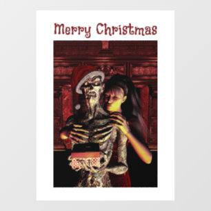 Autocollant Pour Fenêtre Joyeux Noël. Autocollant de fenêtre squelette drôl