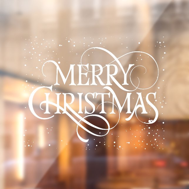 Autocollant Pour Fenêtre Joyeux Noël blanc (Feuille 2)