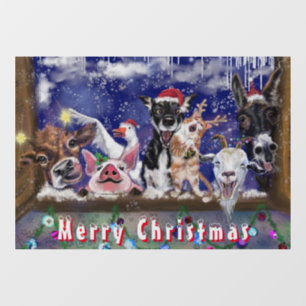 Autocollant Pour Fenêtre Joyeux Noël Fenêtre Classer Animal Party Funny