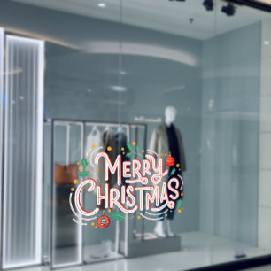 Autocollant Pour Fenêtre Joyeux Noël Festival Ball Holiday Vibes Store