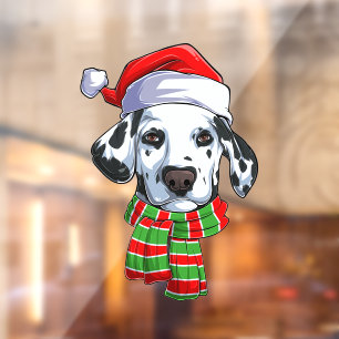 Autocollant Pour Fenêtre Joyeux Noël Fête Dalmatien Chien Fenêtre Clouer