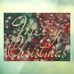 Autocollant Pour Fenêtre Joyeux Noël Rouge Vert Or Clou fenêtre