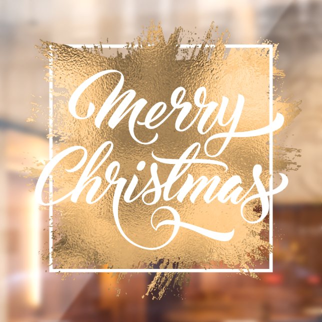 Autocollant Pour Fenêtre Joyeux Noël sur Gold Faux Foil (Feuille 2)